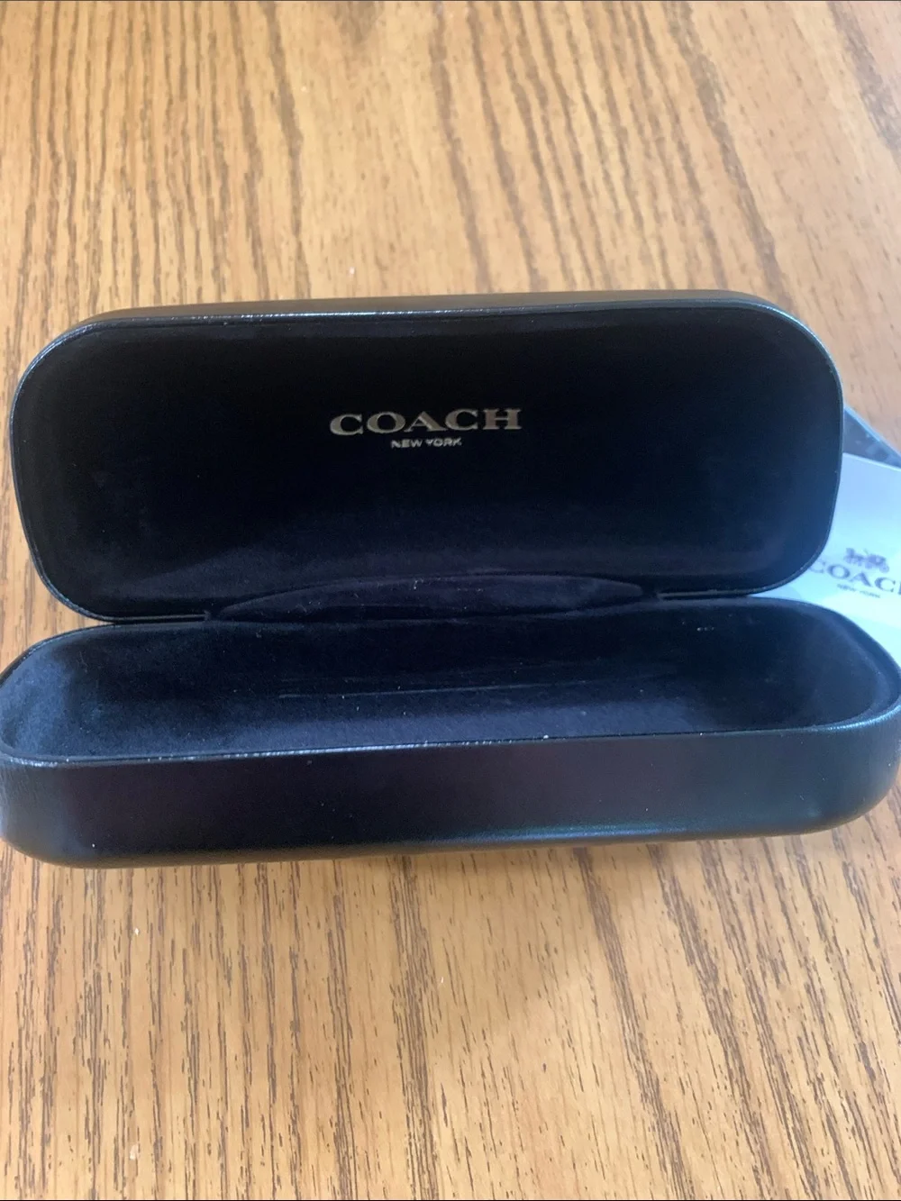 Coach Black Embossed Logo Eyeglass Case